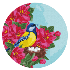 Товари для малювання - Картина за номерами Brushme Синиця в квітах (RC00013M)