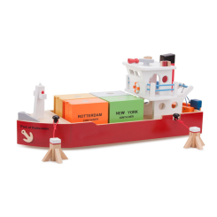 Транспорт і спецтехніка - Контейнерне судно New Classic Toys з 4 контейнерами (10900)