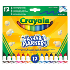 Канцтовари - Набір фломастерів Crayola Washable широка лінія 12 кольорів (58-8340) Канцтовари - Набір фломастерів Crayola Washable широка лінія 12 кольорів (58-8340)