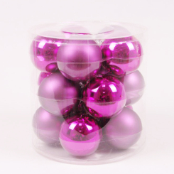 Аксесуари для свят - Кульки скляні Flora D 8 см 15 шт Рожевий (44376) (MR62940)