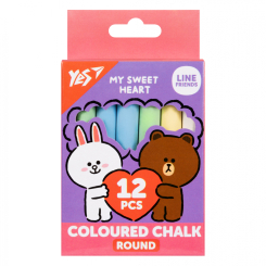 Канцтовари - Крейда кольорова Yes Line friends 12 шт (400516)