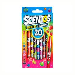 Канцтовары - Восковые карандаши Scentos Фруктовая феерия ароматные 20 цветов (40277)