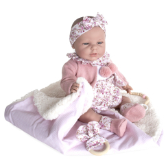 Пупси - Пупс Munecas De Cuna у рожевому одязі з пов'язкою 45см (8436587143243)