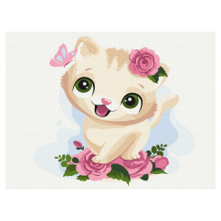 Товари для малювання - Картина за номерами Brushme Грайливе кошенятко (KBS0076)