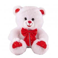 М'які тварини - М'яка іграшка Білий ведмідь з червоним бантом Lava (LF544C)