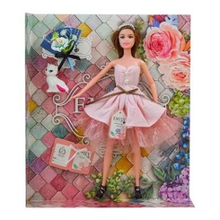 Куклы - Кукла Emily Шатенка в розовом сарафане (QJ077A/QJ077B-2)