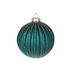 Аксессуары для праздников - Елочный шар BonaDi 10 см Бирюзово-золотистый (118-782) (MR62974)