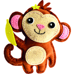 Набори для творчості - Набір для творчості Apli Krapli Зший сам іграшку з фетру Мавпеня (4820198701383)