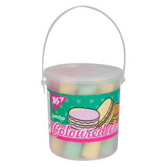 Канцтовари - Крейда кольорова Yes Jumbo Sweet Cream в відрі 12 шт (400510)