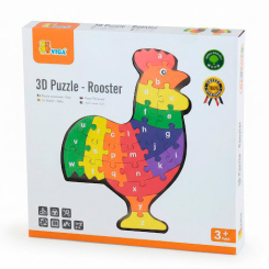Пазлы - Пазл деревянный Viga Toys Петушок по буквам 26 деталей (55244N)