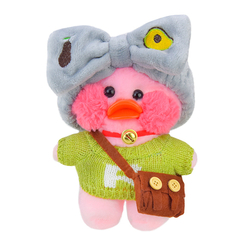 Мягкие животные - Мягкая игрушка Lalafanfan розовая в салатовом свитере 25 см (DC0959/2)