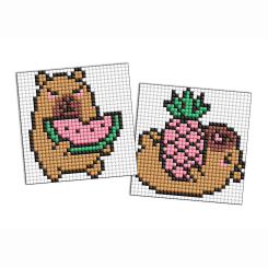 Мозаика - Алмазная мозаика Ідейка Капибара: ананас и арбуз 9х9 см (AMG1167)