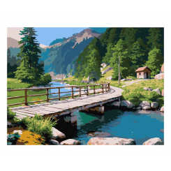 Товары для рисования - Картина по номерам Strateg Мост над рекой (4823113897369)
