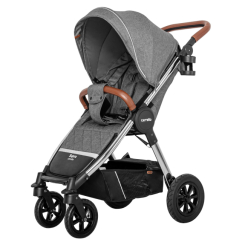 Візочки - Коляска дитяча прогулянкова надувні колеса CARRELLO Supra CRL-5510 Carbon Grey + дощовик L (CRL-5510(L) Carbon Grey)