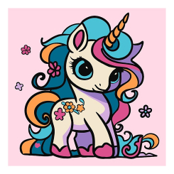 Товари для малювання - Картина за номерами Qbee Грайлива єдиноріжка 25 х 25 см (QB900-001)