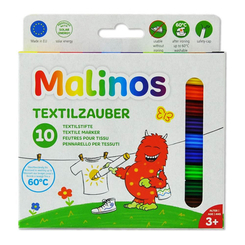 Канцтовари - Фломастери Malinos T-Shirtzauber для ткани 10 кольорів (MA-300010) (565088)