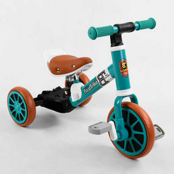 Детский транспорт - Трехколесный детский велосипед-велобег Best Trike 2 в 1 8.3" 6.7" Turquoise (105415)