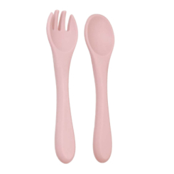 Товары по уходу - Силиконовая ложка с вилкой Lindo розовая (4890211019665)