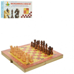 Настільні ігри - Настільна гра HAODELI CHESS Шахи з шашками та нардами 3 в 1 (1680C)