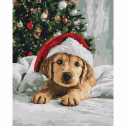 Товари для малювання - Картина за номерами Brushme Пухнастий новорічний друг (BS54505)
