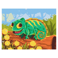 Товари для малювання - Картина за номерами Brushme Хамелеончик (KBS0144) Товари для малювання - Картина за номерами Brushme Хамелеончик (KBS0144)