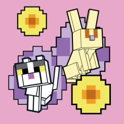 Товари для малювання - ​Картина за номерами Santi Майнкрафт Кролик та котик 25 х 25 см (955473) (955470)