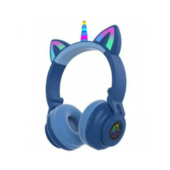 Портативні колонки та навушники - Бездротові навушники з котячими вушками єдиноріг CATEARS STN-27 LED Blue (STN27Blue)