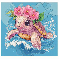 Мозаика - Алмазная картина Brushme Черепаха в веночке 25 х 25 см (DBS52203)