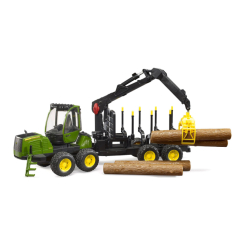 Транспорт і спецтехніка - Трактор Bruder John deere 1210E з грейфером і колодами 1:16 (02133)