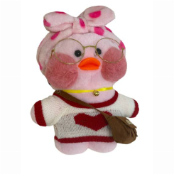 Мягкие животные - Плюшевая игрушка Уточка Lalafanfan Duck в одежде 30см 1129 (503099)