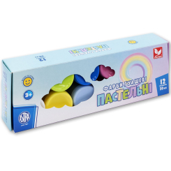 Канцтовары - Краски гуашь Школярик пастельные 12 цветов (301118001-UA)