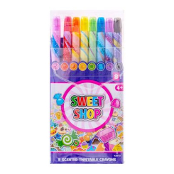Канцтовари - Воскові олівці Sweet shop Викрутасики 8 кольорів ароматизовані (42073) (560282)