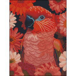 Мозаїка - Алмазна картина Strateg Червоний ара 30 х 40 см (ZAV3040-64)