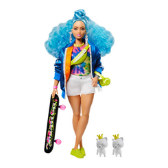 Ляльки - Лялька Barbie Extra з блакитним кучерявим волоссям (GRN30)