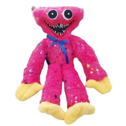 Персонажі мультфільмів - М'яка іграшка UKC Блискучий Хагі Ваги Huggy Wuggy з липучками на руках 45 см Рожевий (1634106004)