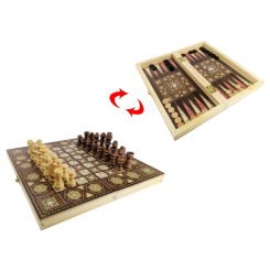 Настольные игры - Настольная игра HAODELI CHESS Шахматы с шашками и нардами (1680E)
