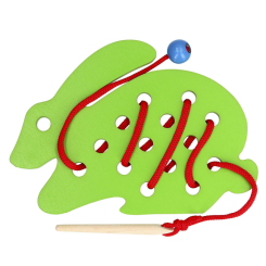 Развивающие игрушки - Игрушка деревянная шнуровка Кролик KOMAROV (К 138)