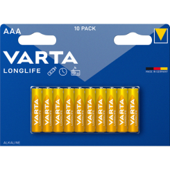 Акумулятори і батарейки - Батарейки VARTA Longlife AAA BLI 10 шт алкалінові (4008496609314)