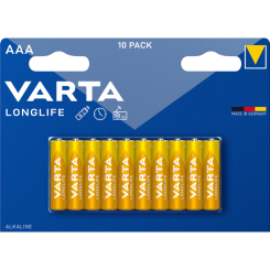 Аккумуляторы и батарейки - Батарейки VARTA Longlife AAA BLI 10 шт алкалиновые (4008496609314)