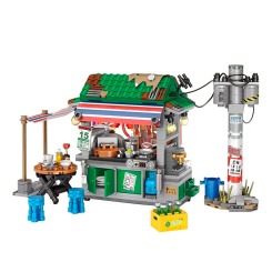 Блочные конструкторы - Конструктор LOZ mini Киоск с продуктами 665 деталей (1253)