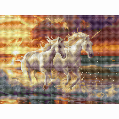 Товары для рисования - Алмазная мозаика Brushme Единороги на побережье (RDBS7023)