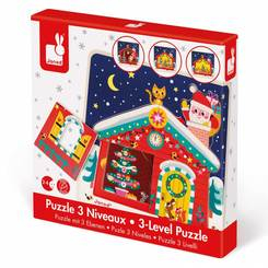 Пазлы - Развивающие пазлы Рождественская ночь Janod 3 уровня деревянные (J07020) Пазлы - Развивающие пазлы Рождественская ночь Janod 3 уровня деревянные (J07020)