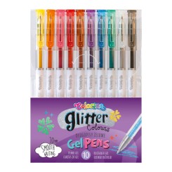 Канцтовари - Гелеві ручки Colorino Glitter з блиском 10 кольорів (80929PTR)