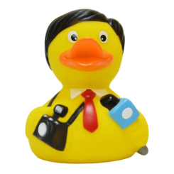 Іграшки для ванни - Каченя гумове LiLaLu FunnyDucks Репортер L1894