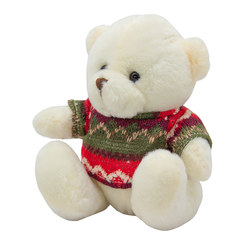 М'які тварини - М'яка іграшка Devilon Ведмедик у светрі білий 15 см (044186/6 1) (044186/6-1)
