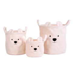 Боксы для игрушек - Набор корзин для хранения Childhome Teddy белый (CCBTWSET)