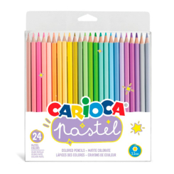 Канцтовары - Карандаши цветные Carioca Pastel 24 цвета (43310)