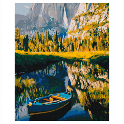 Товари для малювання - Картина за номерами Brushme Човен серед гір (BS53783) Товари для малювання - Картина за номерами Brushme Човен серед гір (BS53783)