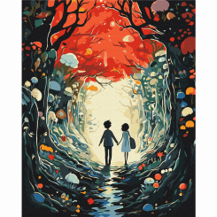 Товари для малювання - Картина за номерами Brushme Казка для двох (BS53880) Товари для малювання - Картина за номерами Brushme Казка для двох (BS53880)