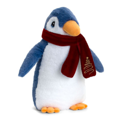 М'які тварини - М'яка іграшка Keel Toys Eco Пінгвін із шарфом 25 см (SX6368)